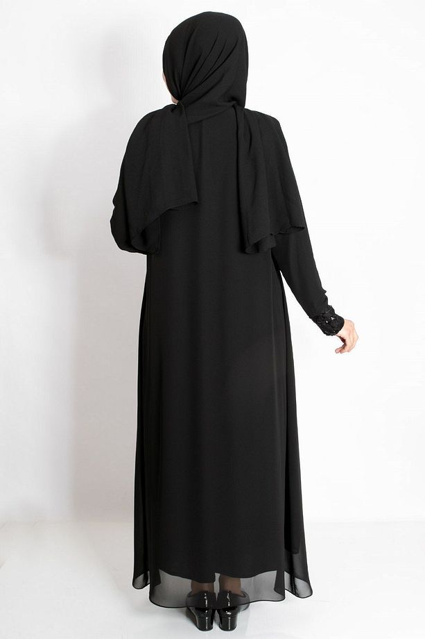 Pul Payet Detaylı Abiye Siyah TBS2218 - 5