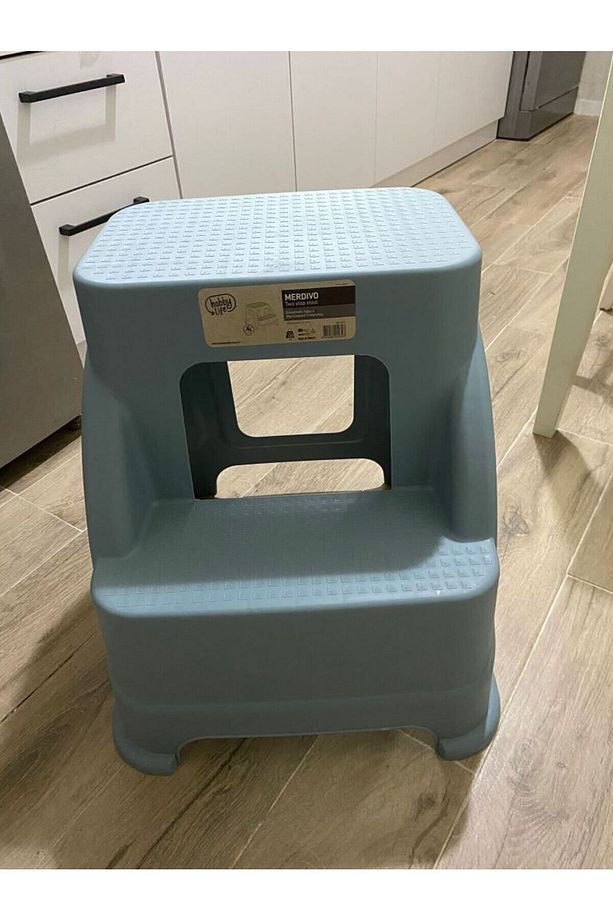Merdivo Büyük Mavi Basamaklı Tabure Merdiven Kamp Ev Bahçe Tabure 42x44x44(H) Cm - 4