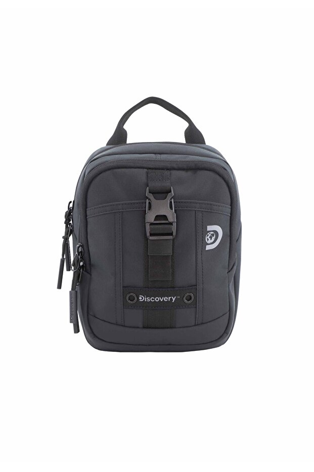 SHIELD RPET Polyester Utility Bag Black, Zipper Compartment Casual Shoulder Bag