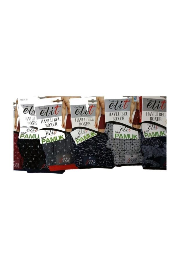 Men's Towel Waist Mixed Pattern Boxer Pack of 6