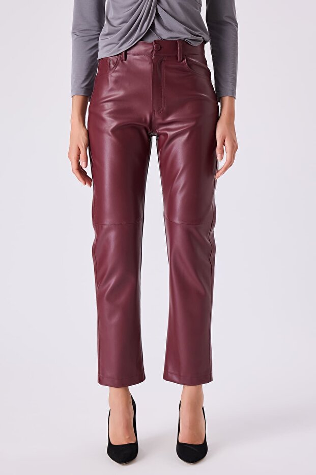 Deri havuç pantolon - 3