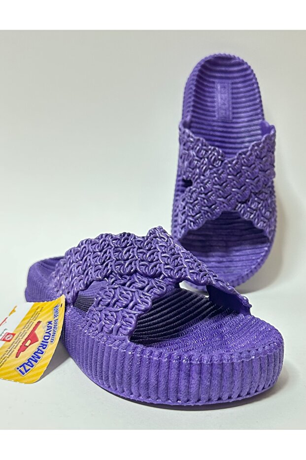 Wicker Look Thick Sole Full Non-Slip Plastic Women's Wet Floor Home and Street Slippers