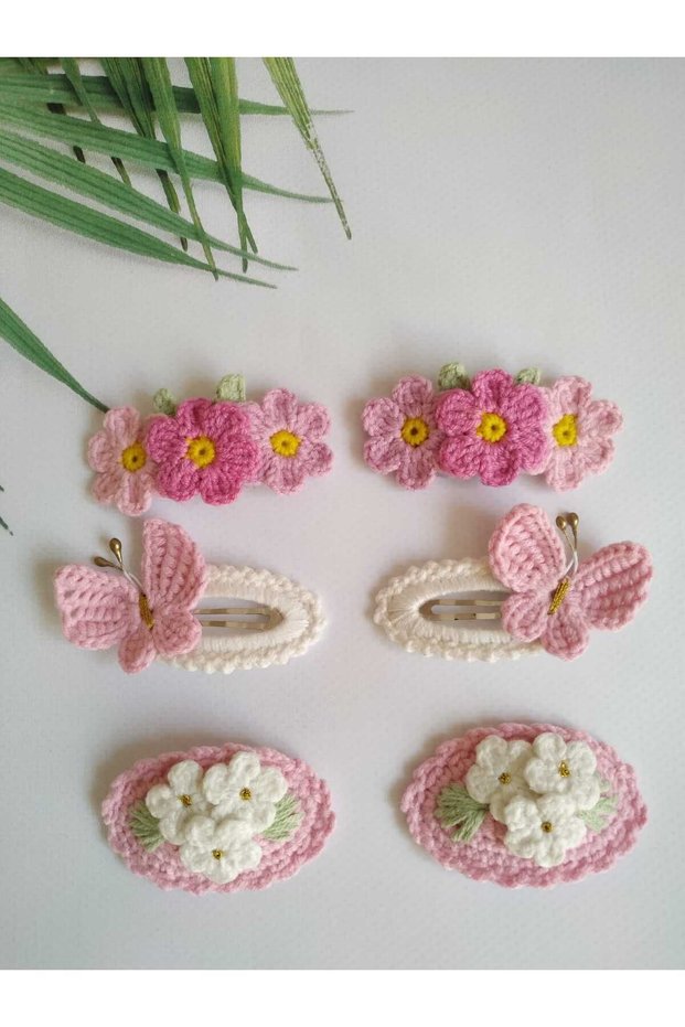 Girls Hair Clips Made in Turkey Handmade 6's Hairpin Set of Toddler Hair Clips