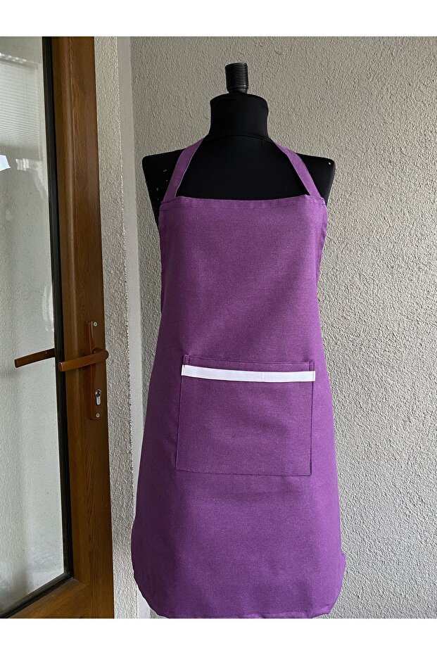 FAVORİ BONEM Purple Kitchen Apron with Pockets Chef Apron Cook Clothing First Quality Chef Apron