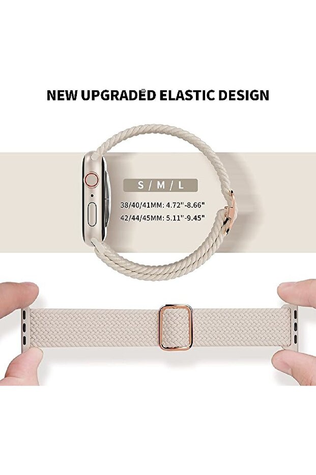 Apple Watch Uyumlu 38mm 40mm 41mm 2 ADET SET 1/2/3/4/5/6/se/7/8/9 Kordon Loop Örgülü Kordon - 5