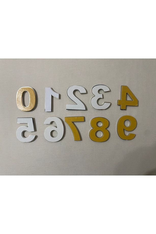 2 (İKİ) NUMARA Yapışkanlı Daire Bina Villa Kapı Numarası SARI GOLD 4 CMx5CM NO:2 PLASTİK - 3
