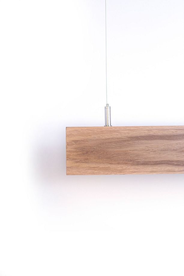 Slim Modern Meşe Ahşap Aydınlatma - Minimal Led Sarkıt Avize - 3