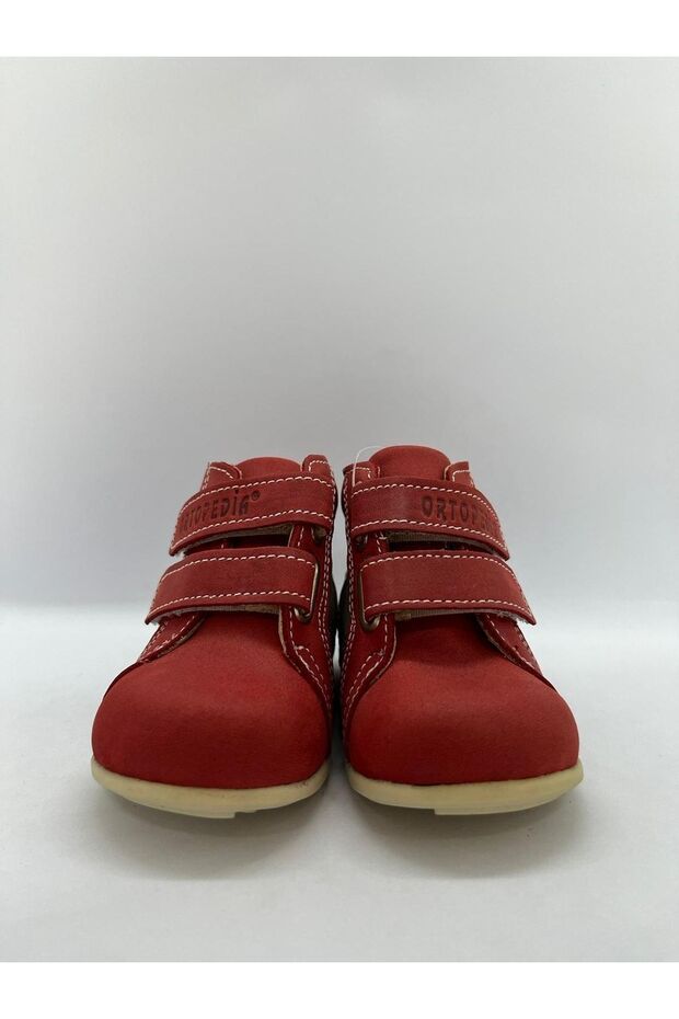Çocuk Unisex Bot 89-1 Kırmızı , Ekru Taban - 2