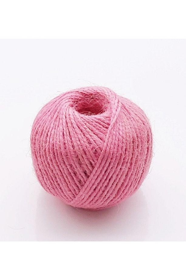 Renkli Jüt Çuval Ipi Hasır Ip Pembe 100 Gr - 1