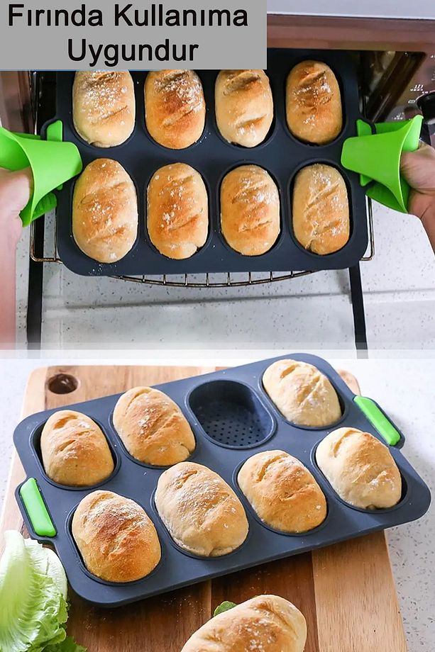 Silikon Delikli Ekmek Kalıbı 8'Li - 1