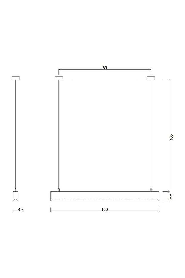 Soft Modern Siyah Ahşap Aydınlatma - Minimal LED Sarkıt Avize - 8