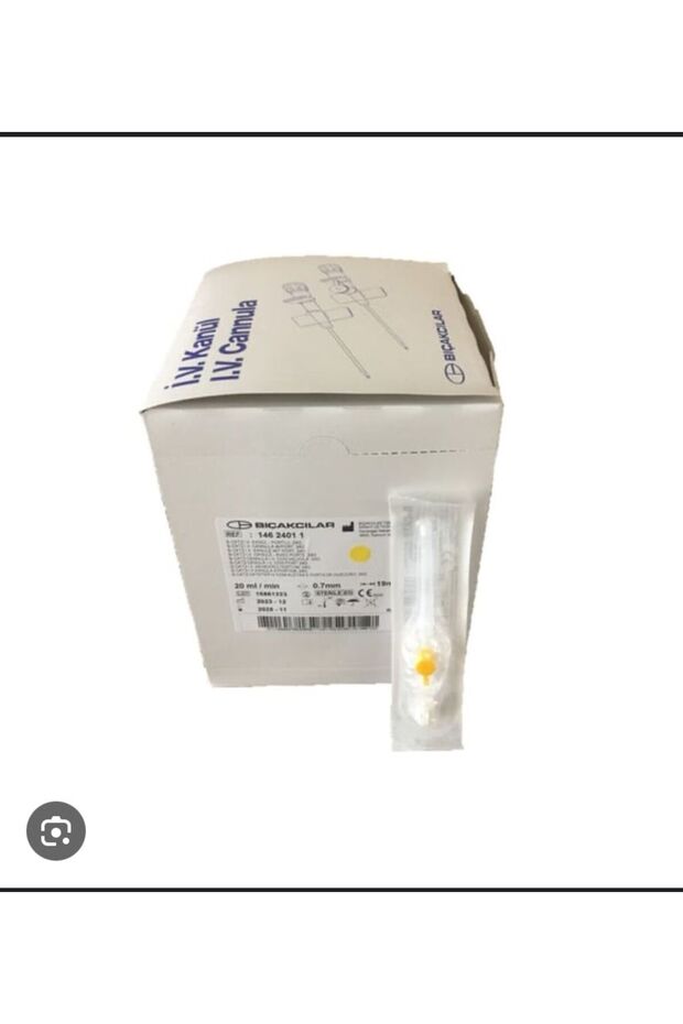 Sarı branül 24G 10 adet intraket anjiyokat - 1