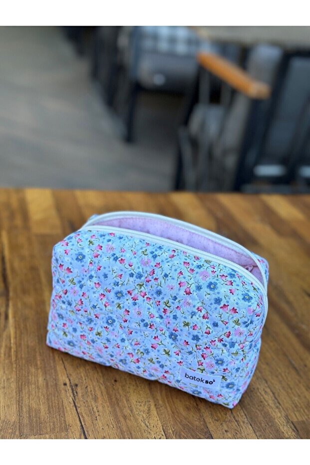 Crispy Flower Pattern Makeup Bag - Large Size - 3