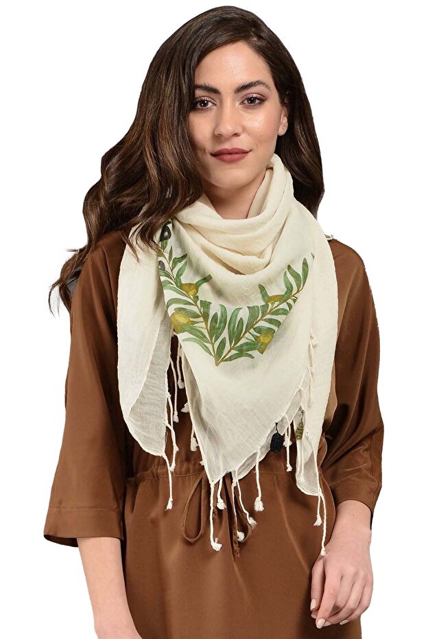 شال زيتوني مربع - 1