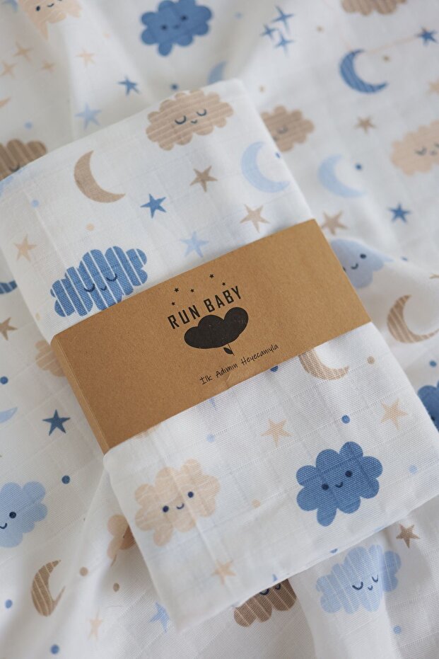 100X120Cm Oeko-Tex Certified Baby Muslin Cover (Cloud)