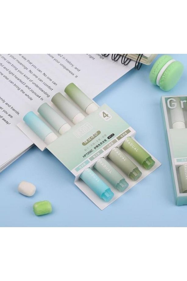 Gradual Yeşil Soft Renkler 4lü Fosforlu Kalem Seti - 5