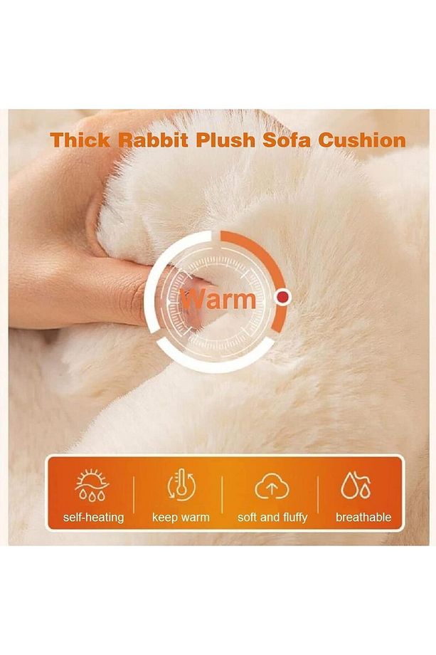 tavşan peluş Tüyü koltuk örtüsü ve paspas olarak kullanabilir 1 adet ölçüsü 80 x 190 cm çok yumuşak - 3