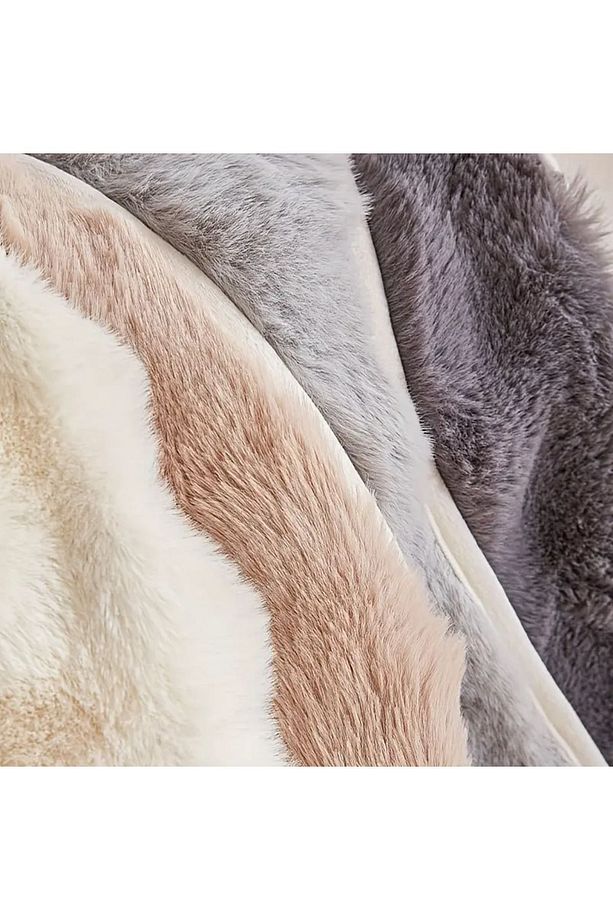 tavşan peluş Tüyü koltuk örtüsü ve paspas olarak kullanabilir 1 adet ölçüsü 80 x 190 cm çok yumuşak - 8