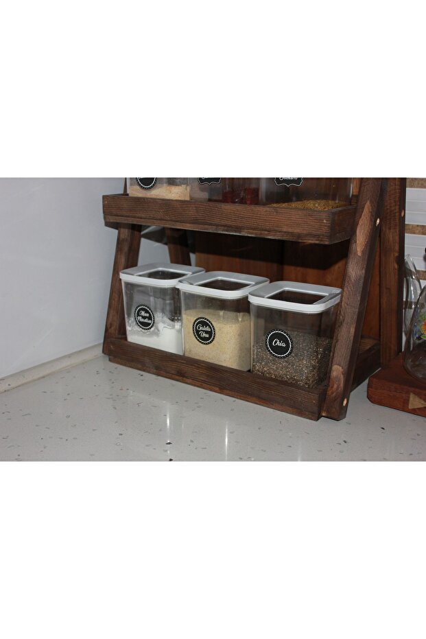 İki Katlı Ahşap Baharatlık - 2
