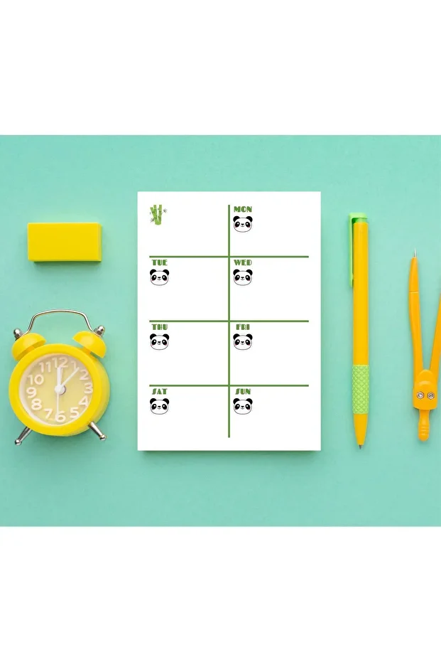 Sevimli Hayvan Desenli Kareli Notepad/Memopad/Planlayıcı/To Do List/Defter/ A6 - 1