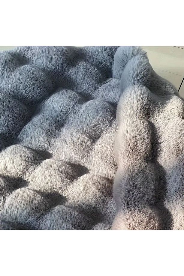 tavşan peluş Tüyü koltuk örtüsü ve paspas olarak kullanabilir 1 adet ölçüsü 80 x 190 cm çok yumuşak - 6