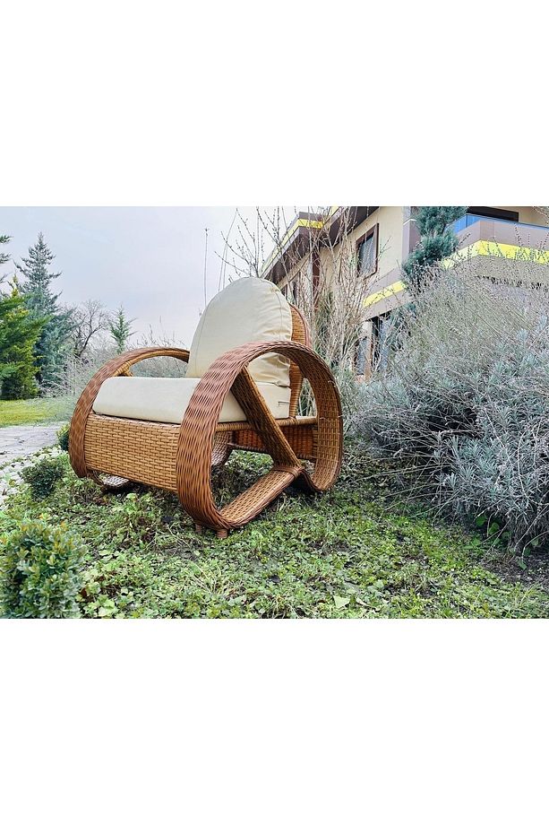 Monalin Mobilya Helix 5 Kişilik Ekstra Lüks Rattan El Örgüsü Bahçe & Balkon & Teras Oturma Grubu - 3