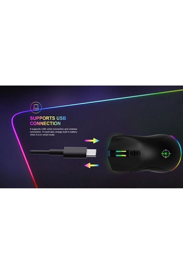 Game Over Rgb Kablosuz Şarjlı Profesyonel Fps Gaming Oyuncu Mouse - 5