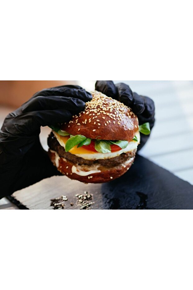 Extra Kalın Nitril Siyah Eldiven ( L ) Beden ( 100'lü Paket ) - 4