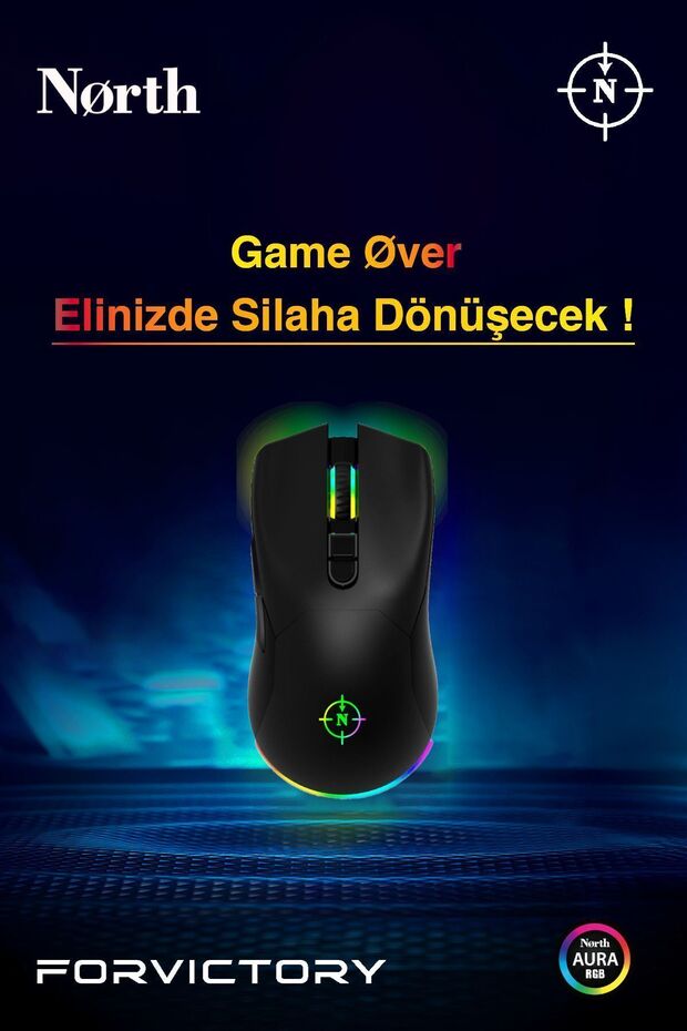 Game Over Rgb Kablosuz Şarjlı Profesyonel Fps Gaming Oyuncu Mouse - 3