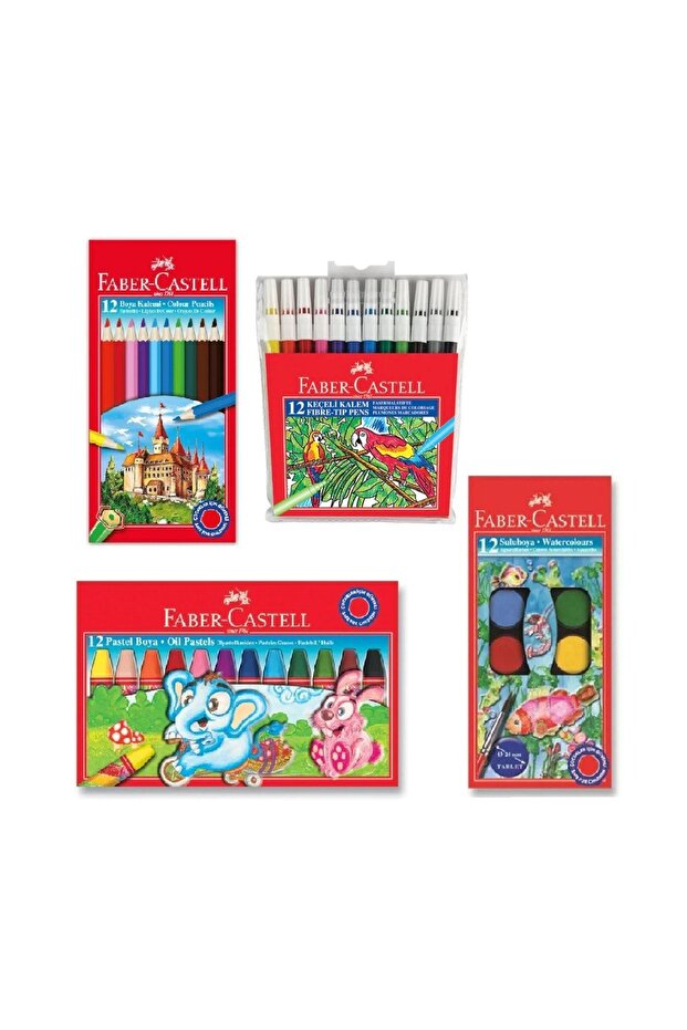 Faber-castell 4-Piece Paint Set (12-Piece Dry-water-pastel-felt Paint)