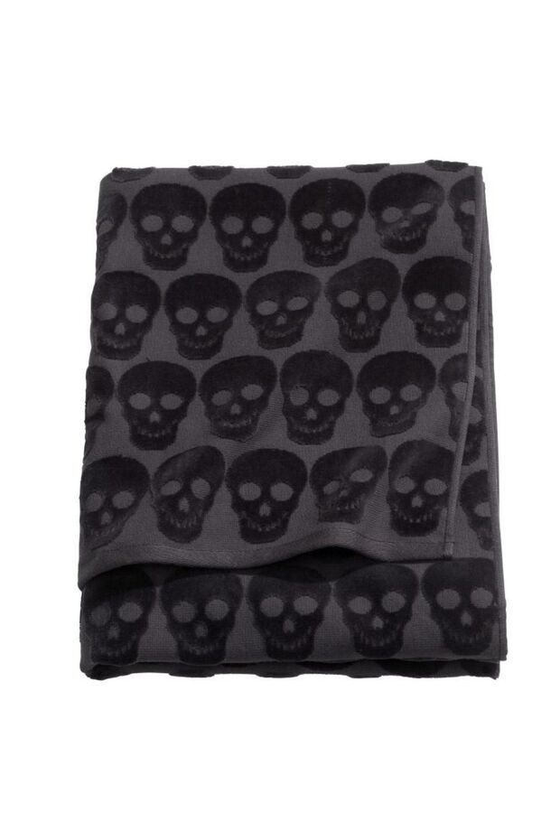 منشفة حمام جمجمة منقوشة مقاس 70 × 140 سم - 3