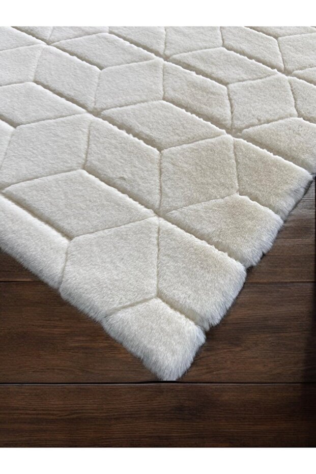 Diamond Kaymaz Yıkanabilir Halı No:1 | Krem - 4