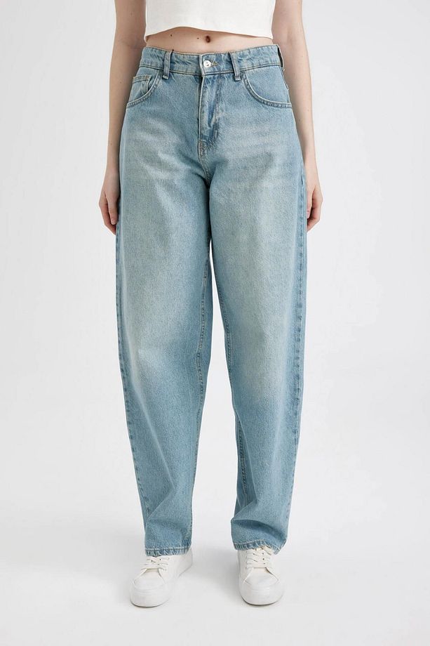 Baggy Fit Yüksek Bel Uzun Jean Yıkamalı Pantolon C7350ax24sp - 1