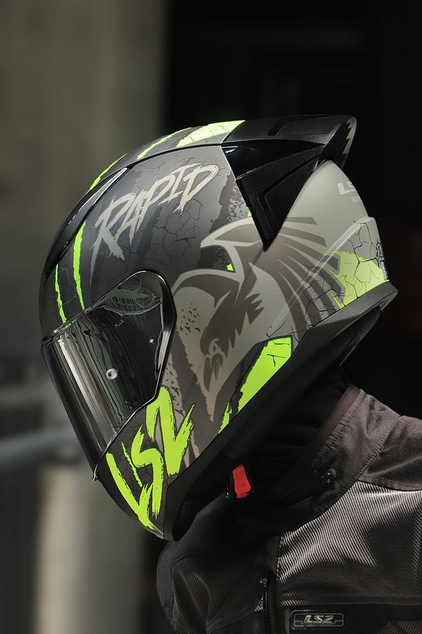 Rapıd 2 Race Raven Mat Siyah-gri-neon Sarı Kask - 7