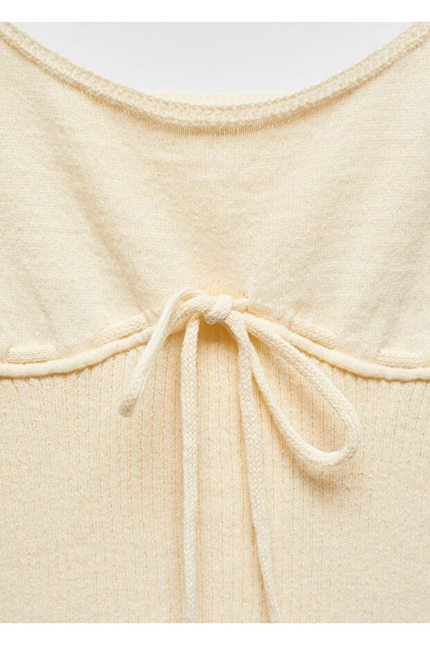 Fiyonklu dokuma bluz - 5