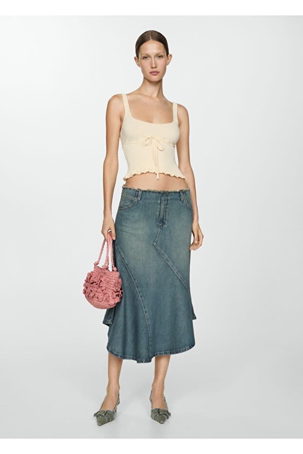 Fiyonklu dokuma bluz - 2