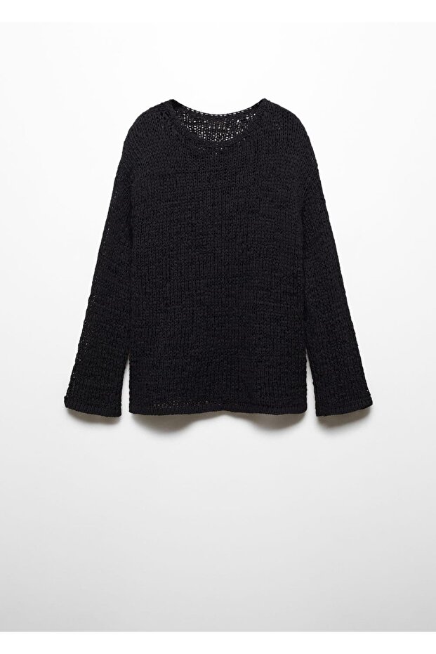 Kayık yaka örgü kazak - 3