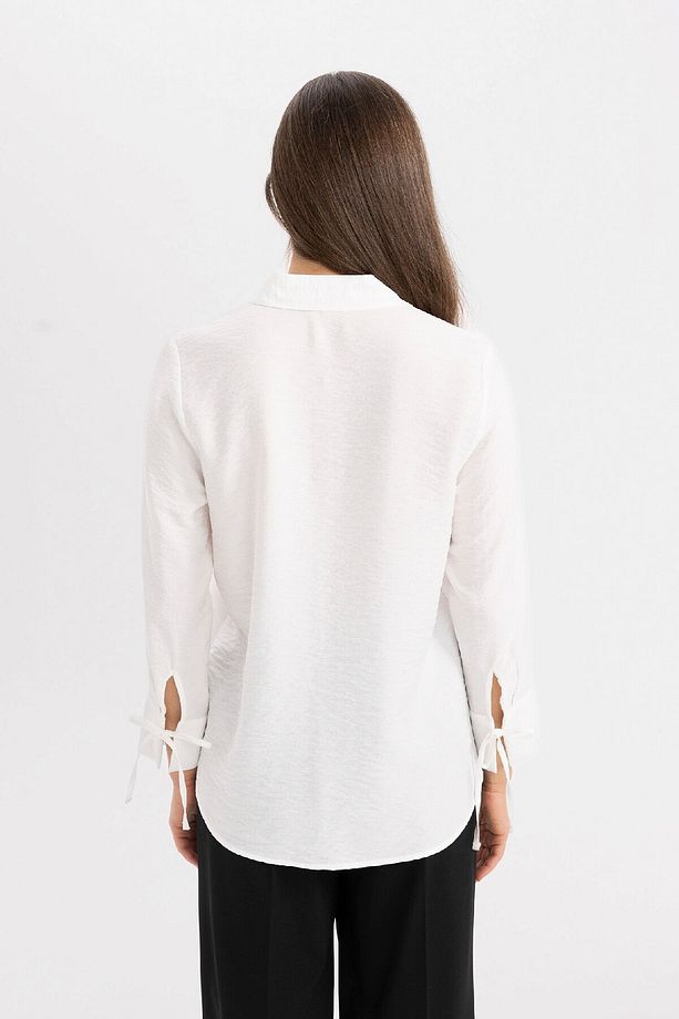 Regular Fit Basic Düz Uzun Kollu Gömlek C3819ax24sm - 5