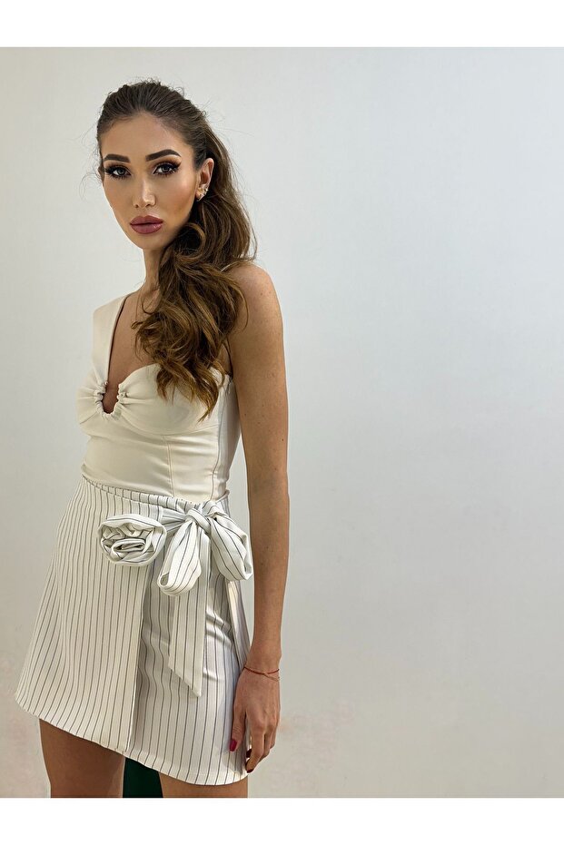 Gül Bronşlu Mini Etek - 4