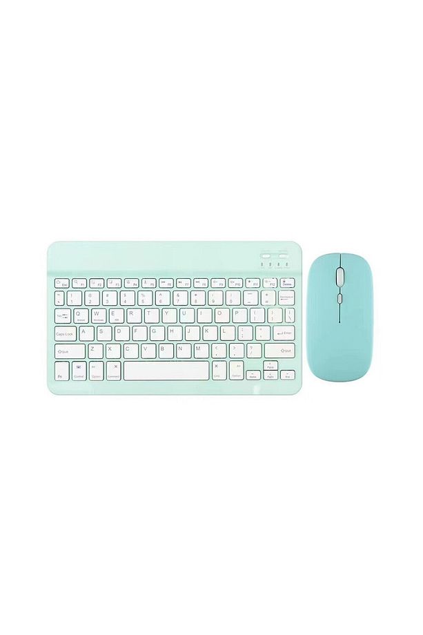 Smartab ST7160BK 7" Uyumlu Kablosuz Bluetooth Şarjlı Türkçe Q Klavye Mouse Seti - Yeşil - 1