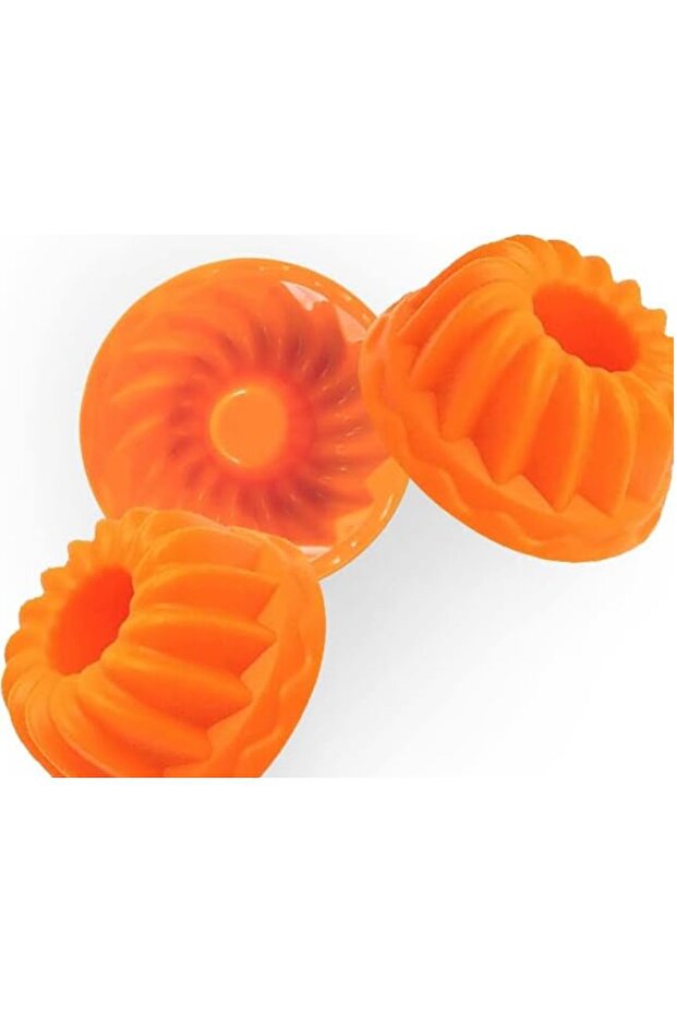 Bybirgül Orange 12-Piece Silicone Mini Cake Mold, Muffin Mold, Airfryer Mold 12 Pieces