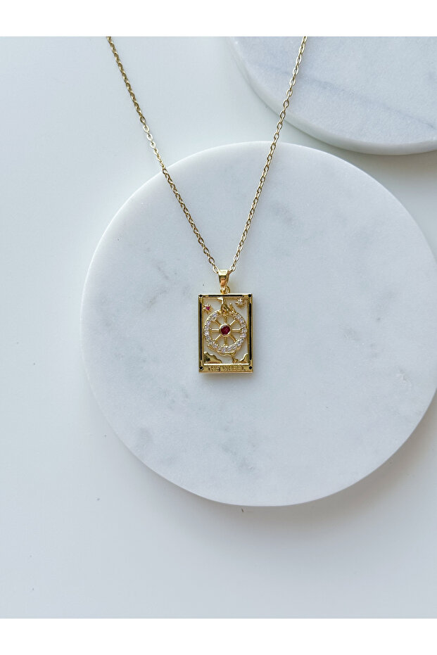 ÇELİK TAROT KARTI KOLYE - 1