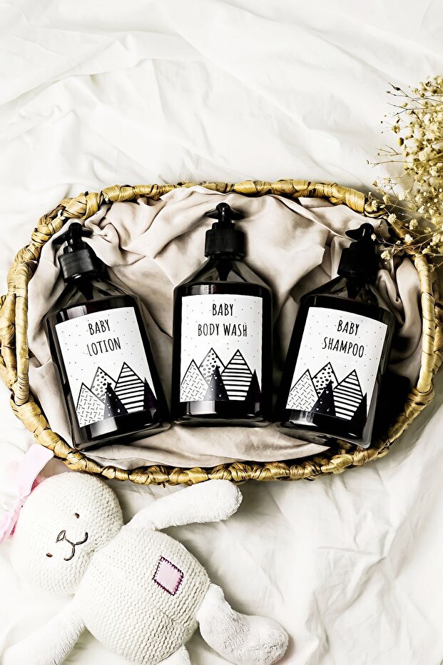 Baby Shower Set Amber Mica Plastic 500 Ml
