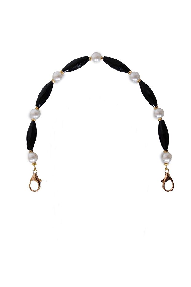 Pearl Model Bag with Gold Color Accessories Handle Length: 40 Cm