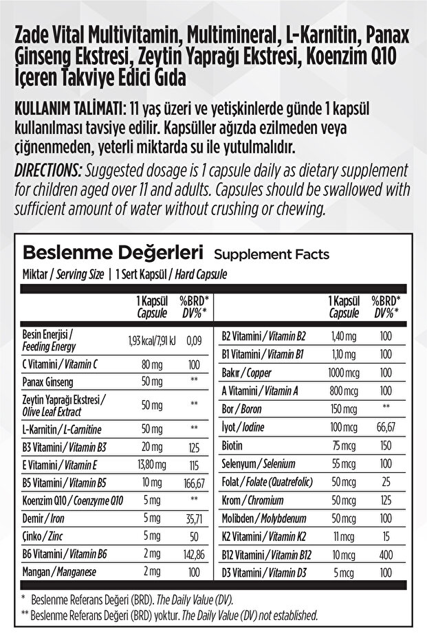 30 Bitkisel Sert Kapsül-Multivitamin - 2