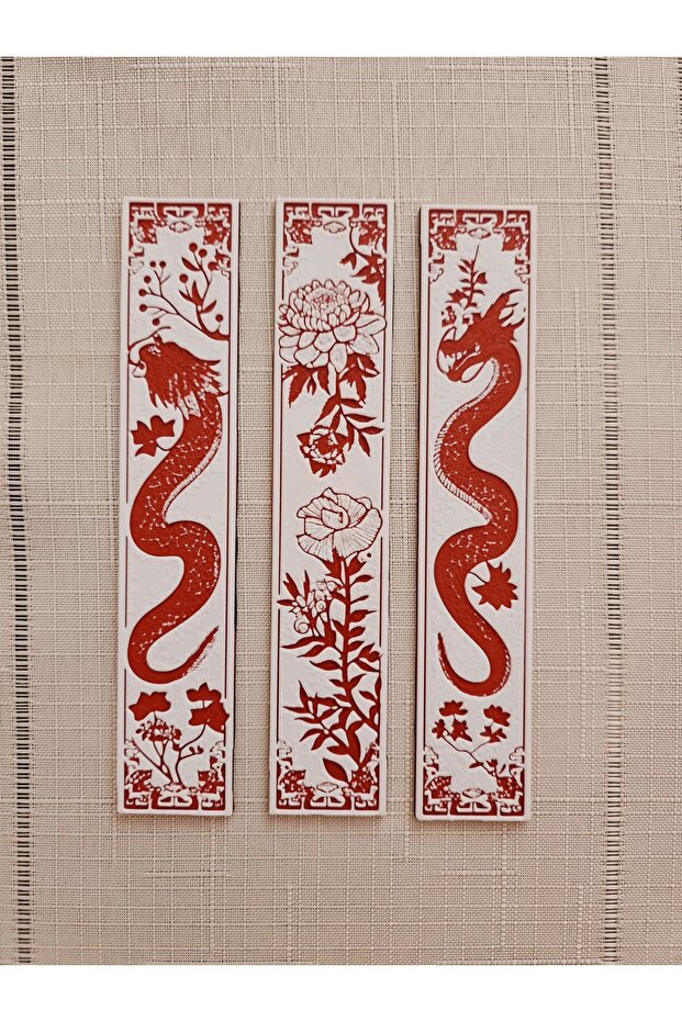3d Dragon Patterned 3d Embossed Bookmark Set - 5