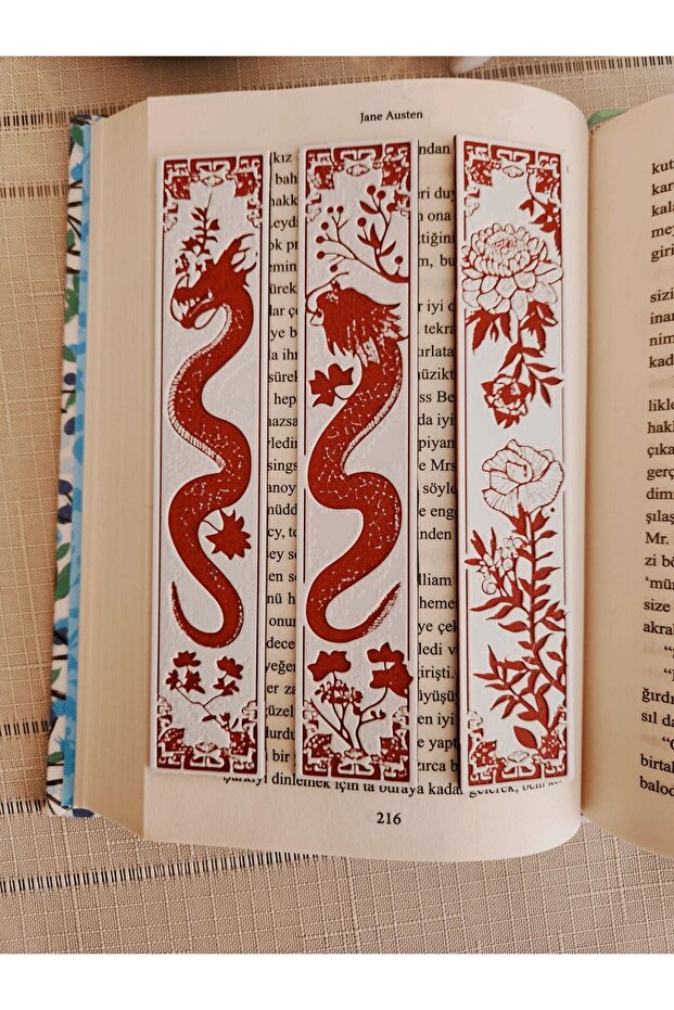 3d Dragon Patterned 3d Embossed Bookmark Set - 4