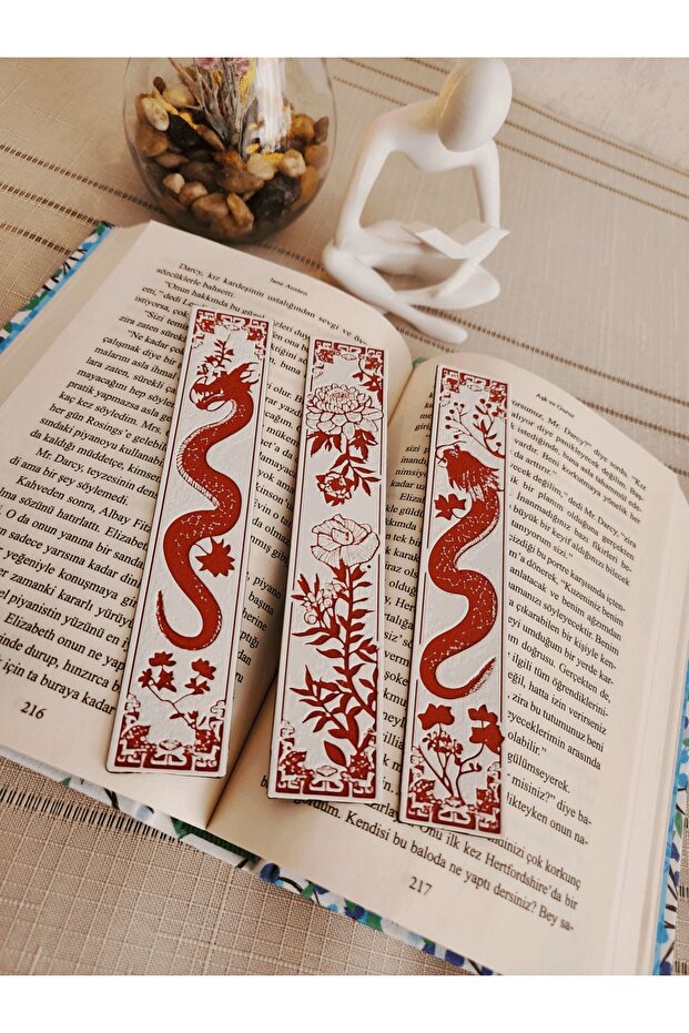 3d Dragon Patterned 3d Embossed Bookmark Set - 1