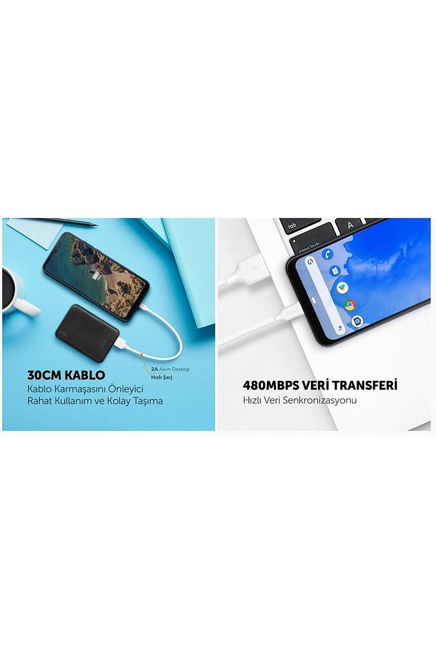 Mini Micro - Usb-a 30cm Şarj Ve Data Kablosu 2dk7513 - 3