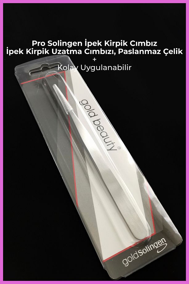 İpek Kirpik Uzatma Cımbızı, Profesyonel Solingen Gold İpek Kirpik Cımbız - 4